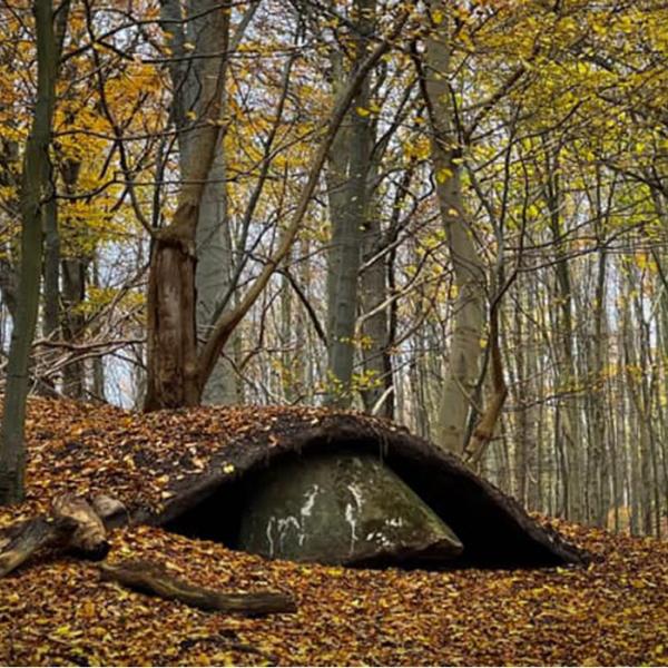 nyt værk i Tickon - sten under en bølge af jord