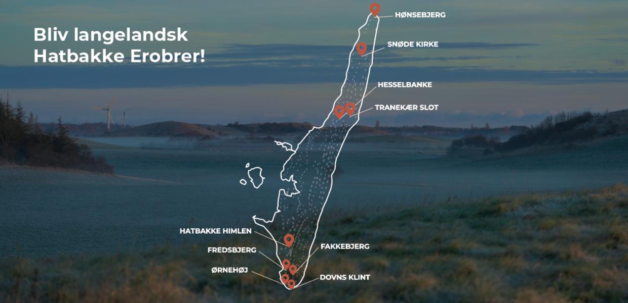 kort over de 8 udvalgte hatbakke-udfordringer