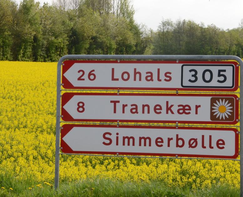 Vejskilte på Langeland - Simmerbølle, Tranekær og Lohals